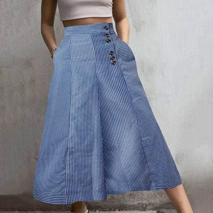 Women Casual Striped High Waist Harem Pants - Mad Fly Essentials