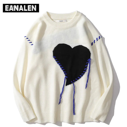 Women Retro Heart Gothic Pullover Sweater