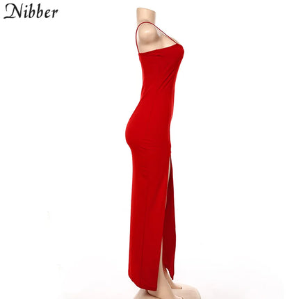 Women Long Red Christmas Party Dress