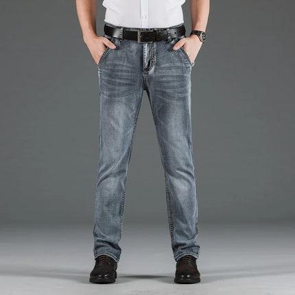 Men Blue-Grey Classic Denim Jeans