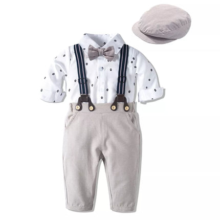 Baby Boy Romper Vest Hat Formal Outfits