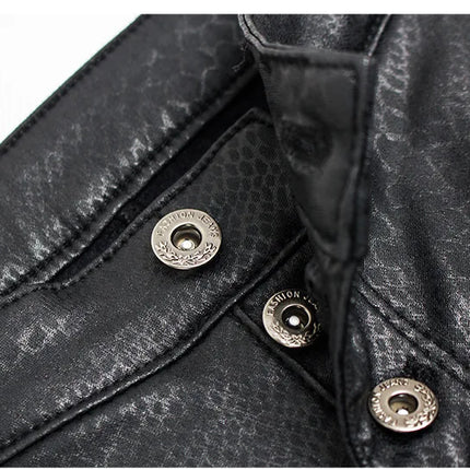 Cargo Pants Women Fashion Red Black Leather Casual Pants - Cargo Pants - Yaerni - Mad Fly Essentials