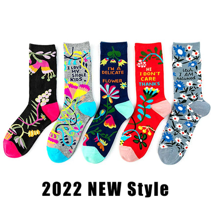 Socks Women Cute Cartoon 4pair Fashion Long Footwear - Socks - Vogul - Mad Fly Essentials