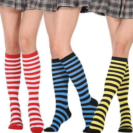 Kids Girl Blue Striped Knee High Socks - Mad Fly Essentials