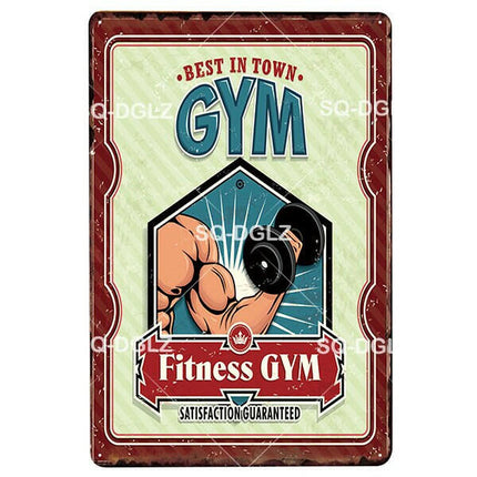 GYM Fitness Retro Pub Decor Novelty Wall Sign - Mad Fly Essentials