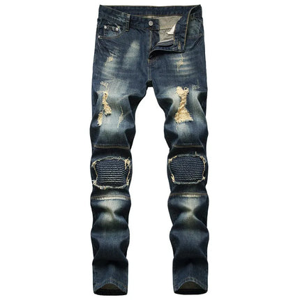 Jeans Men Mid-Waist Denim Straight Cargo Pants - Jeans - Zhahl - Mad Fly Essentials