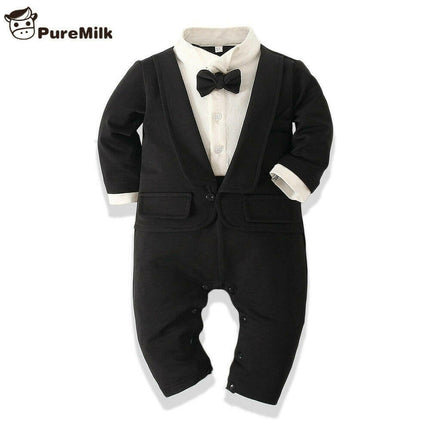Baby Boy Soft Long White-Black Rompers - Kids Shop Mad Fly Essentials