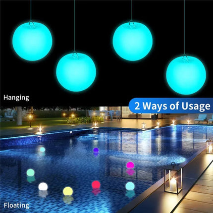 Waterproof 1/6pc Floating Pool Lights Lawn Lamps