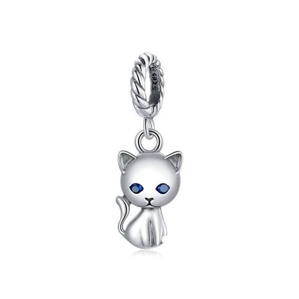 925 Sterling Silver Cat Animal Charm Pendant - Mad Fly Essentials
