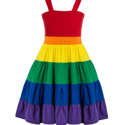 Baby Girl Rainbow Ruffle Bohemian Dress - Kids Shop Mad Fly Essentials