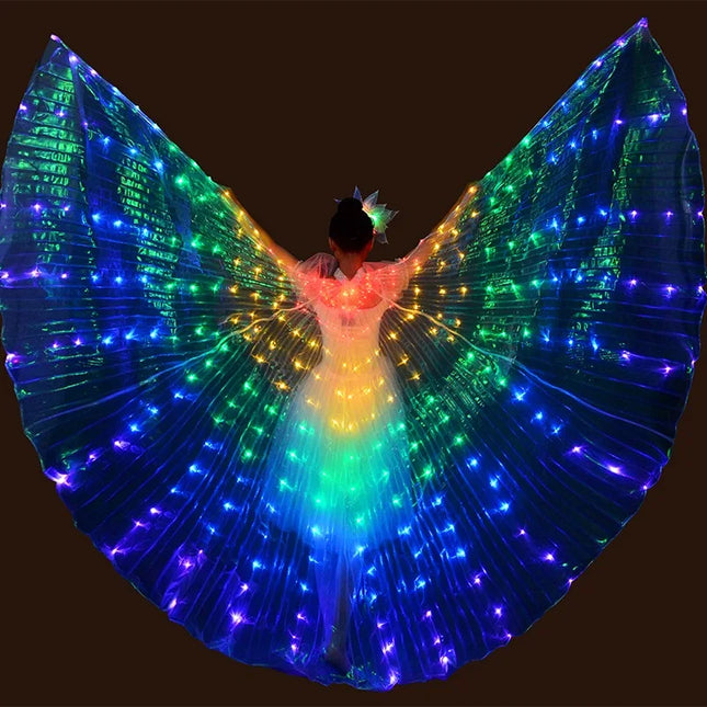 Halloween Christmas LED Dance Wings Belly Dancing Accessories
