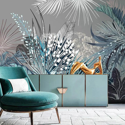 Custom 3D Retro Tropical Nordic Mural Wallpaper