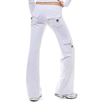 Women Elastic Wide Leg Cargo Pants - Women's Shop Mad Fly Essentials