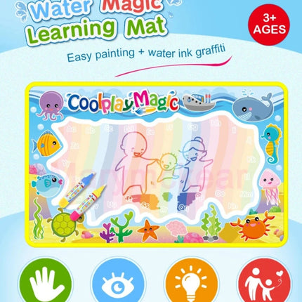 Kids Water Doodle 2Pens 7Styles Educational Mat