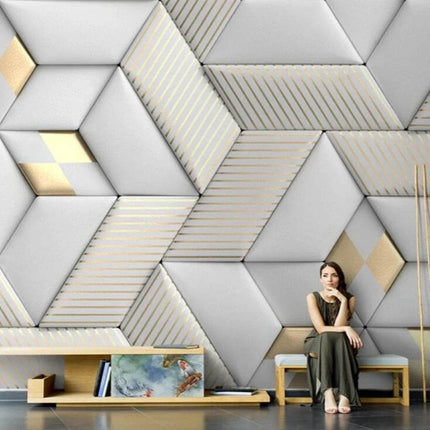 Custom 3D Nordic Geometric Mural Wallpaper - Mad Fly Essentials