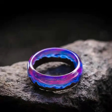 Men Epoxy Resin Purple Cocktail Couples Rings