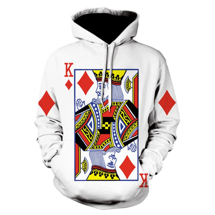 Men 3D Casual Poker Hoodies