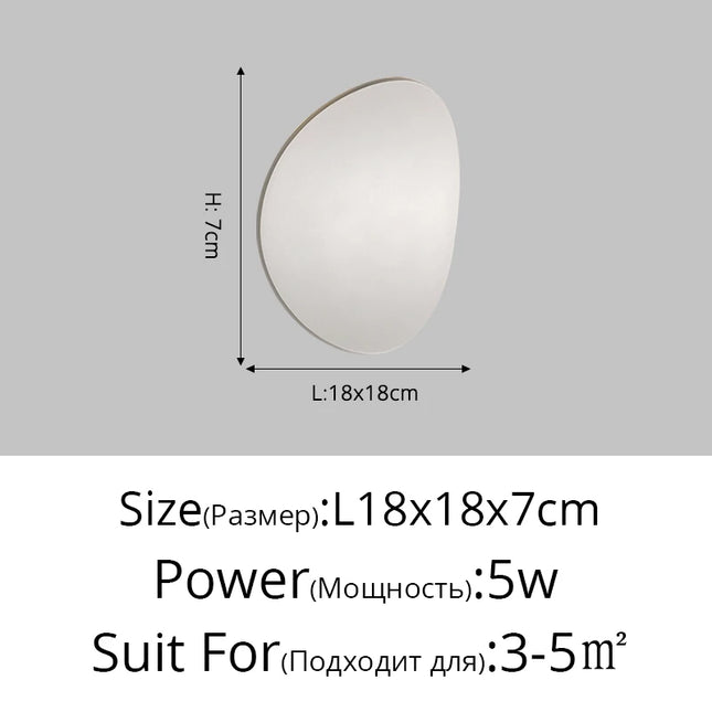 Wall light fixture with dimensions and power rating on a gray background

