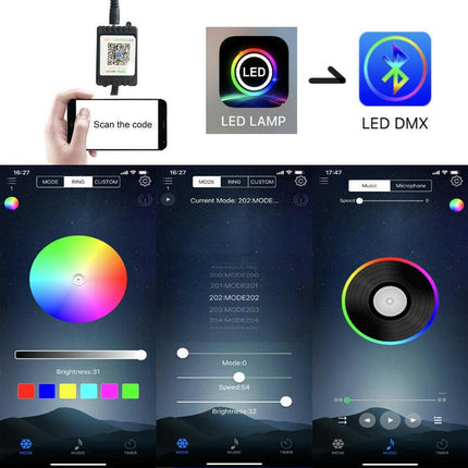 Car Underglow Neon Accent LED Strip Lights-App Control RGB