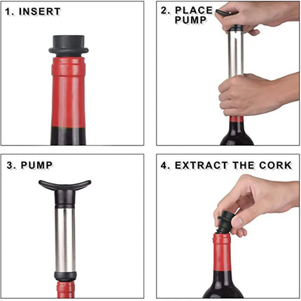 Kitchen Essentials Stainless Wine Stopper Vacuum Pump - Kitchen Essentials - Vankood - Mad Fly Essentials