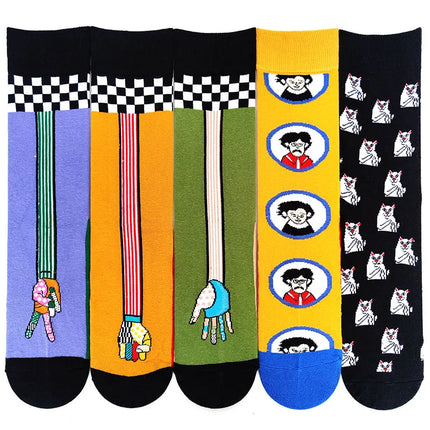 Socks Women Cute Cartoon 4pair Fashion Long Footwear - Socks - Vogul - Mad Fly Essentials