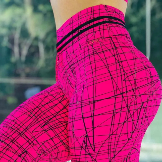 Women 3D Yoga Fitness Color Patchwork Leggings