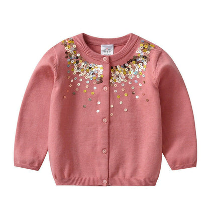 Baby Girls Knitted Star-Sequin Cardigan Sweaters - Kids Shop Mad Fly Essentials