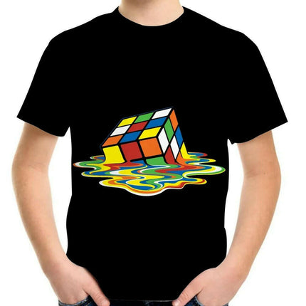 Boys 4-13Y Funny Rubik's Cube Pocket 3D Shirt - Kids Shop Mad Fly Essentials