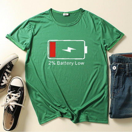 Women Battery 2% Low Graphic T-Shirt