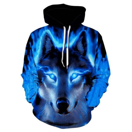 Men Animal Wolf Long Casual 3D Hoodies - Mad Fly Essentials