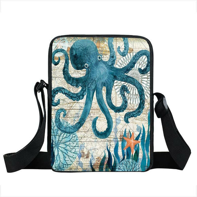 Women Funny Octopus Jellyfish Messenger Bag