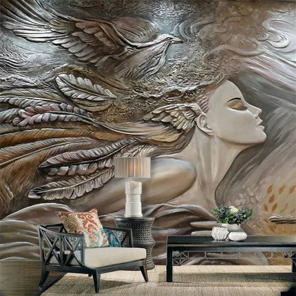 Custom Mural 3D Creative Relief Beauty Peacock Wallpaper