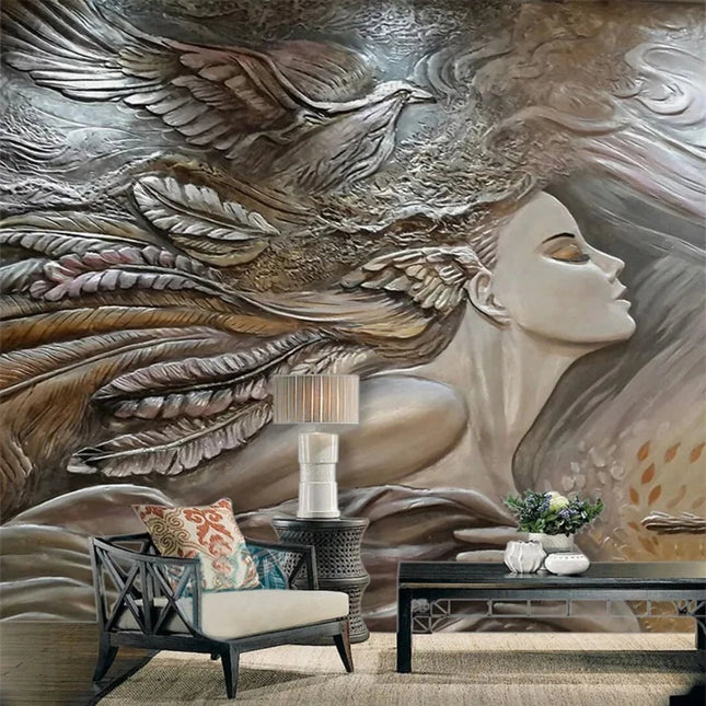 Custom Mural 3D Creative Relief Beauty Peacock Wallpaper