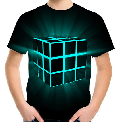 Boys 4-13Year Rubiks Cube 3D Summer Tees