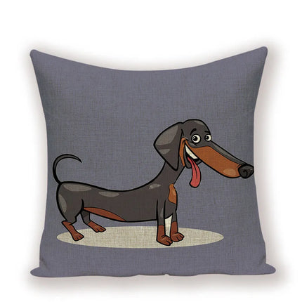 Home Dog Dachshund 45X45cm Pillowcase Sofa Throw Pillow 