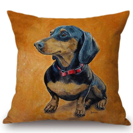Home Dachshund Dog Pillow Linen Cover