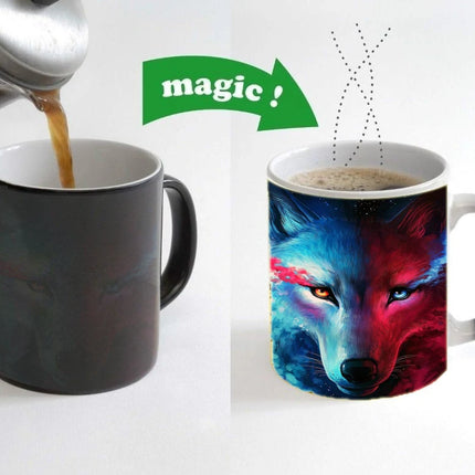 Kitchen Color-Changing Wolf 3D Animal Coffee Mug