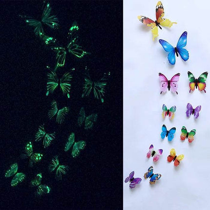 12Pcs/Set Luminous Butterfly 3D Wall Stickers - Mad Fly Essentials