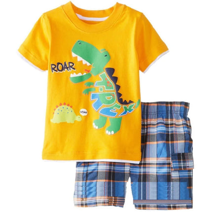 Baby Boy Animal Crab Plaid Pajama Sleepwear Set