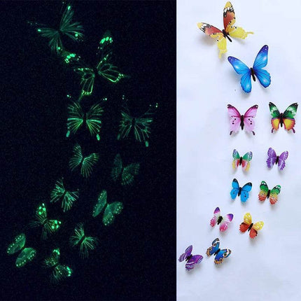 12Pcs/Set Luminous Butterfly 3D Wall Stickers - Mad Fly Essentials