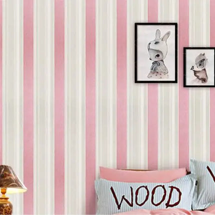 Modern Vertical Stripe Kids Room Wallpaper
