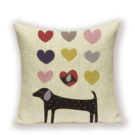 Dachshund Dog Cushion Linen Pillow Covers
