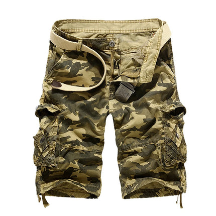 Men Camouflage Loose Fit Cargo Shorts