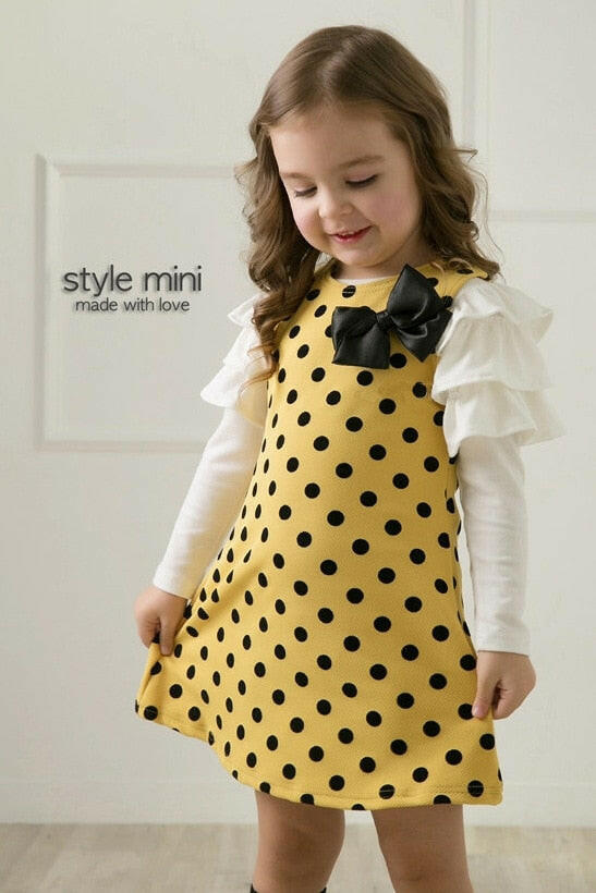 Baby Girl Long Polka-Dot Casual Dress - Kids Shop Mad Fly Essentials