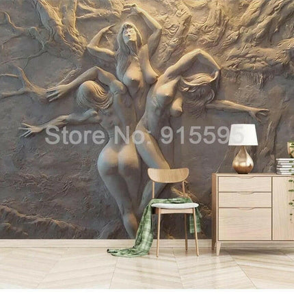 European 3D Abstract Women (1 ㎡) Wallpaper - Home & Garden Mad Fly Essentials