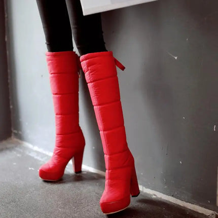 Women Knee-High Waterproof Platform Size 34-40 Snow Boots
