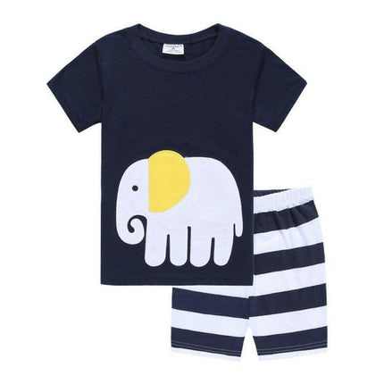 Baby Boys Elephant Striped Pajama Sleepwear Set - Kids Shop Mad Fly Essentials