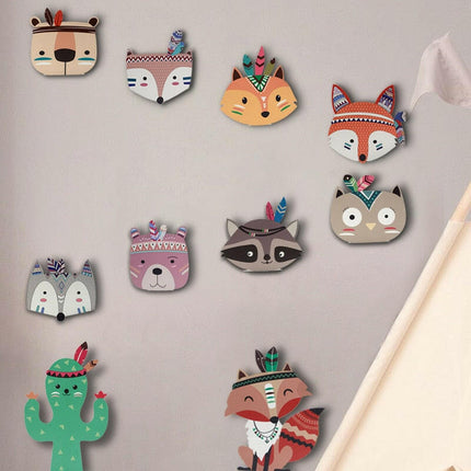 Nordic Fox Nursery Decor Animal Bear 3D Wall Stickers