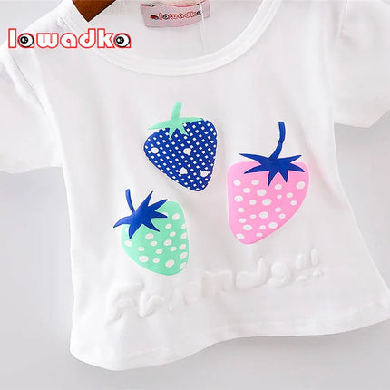 Baby Girls Strawberry Fruit Pattern Tops