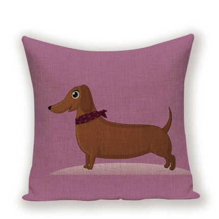 Dachshund Dog Cushion Covers-Linen Pillow Decor - Home & Garden Mad Fly Essentials
